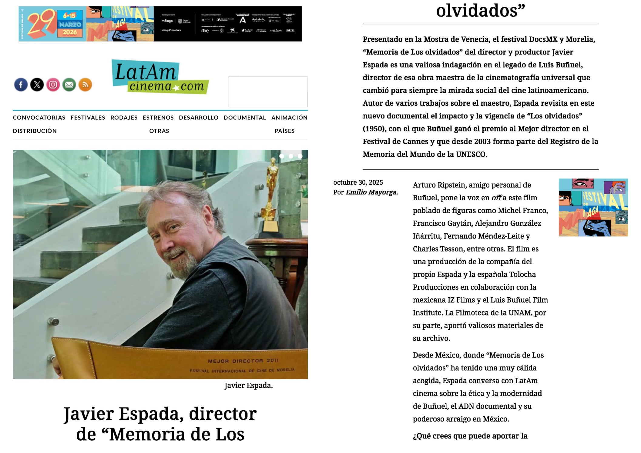latamcinema.com/entrevistas/javier-espada-director-de-memoria-de-los-olvidados